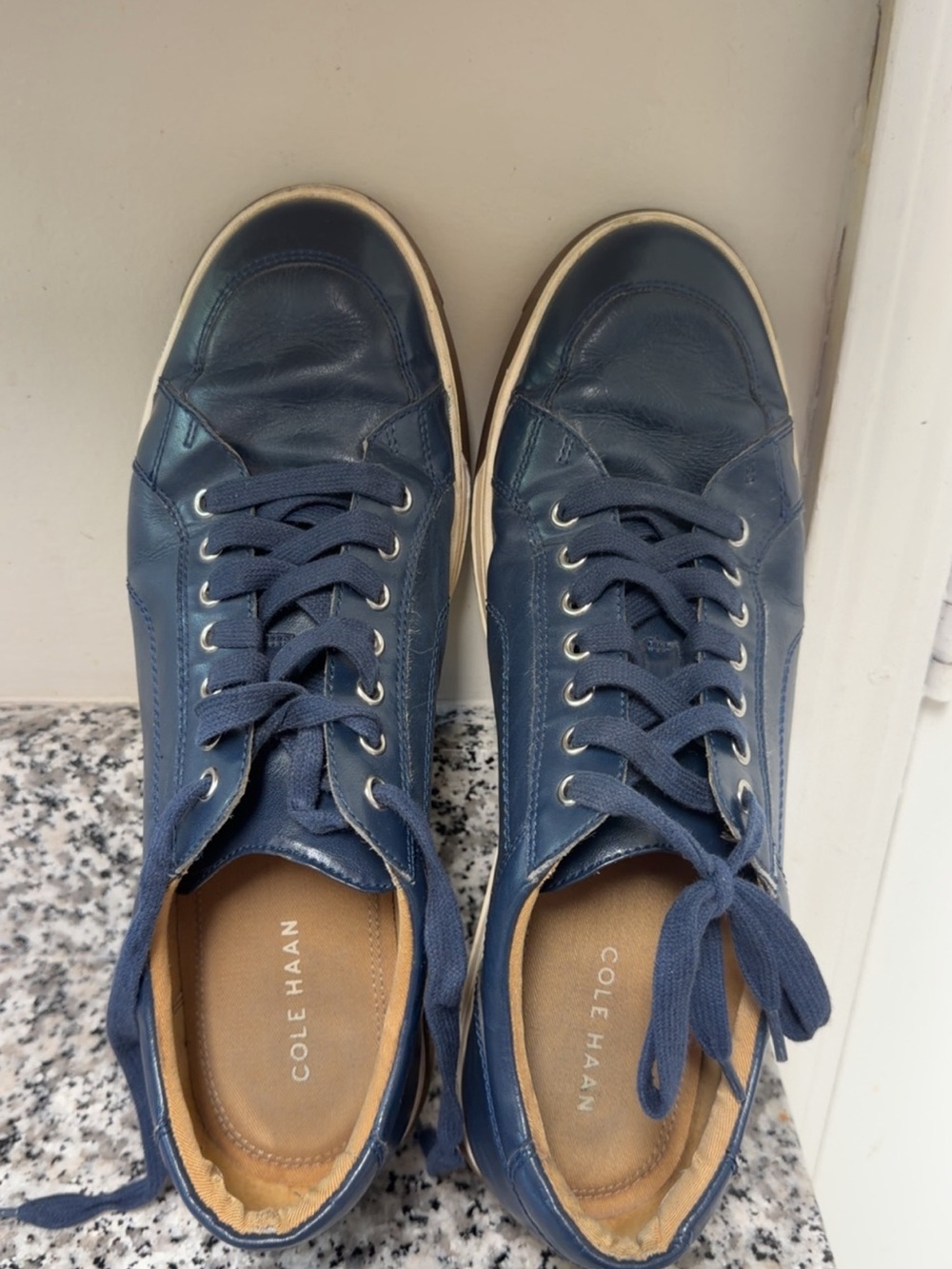 Cole Haan x Nike Air Men's Navy Leather Sneakers Size 12M